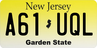 NJ license plate A61UQL