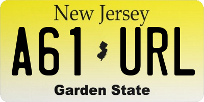 NJ license plate A61URL