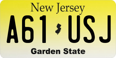 NJ license plate A61USJ