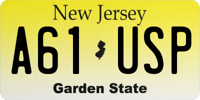 NJ license plate A61USP