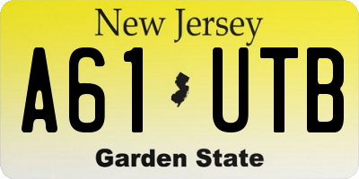 NJ license plate A61UTB