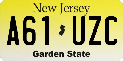 NJ license plate A61UZC