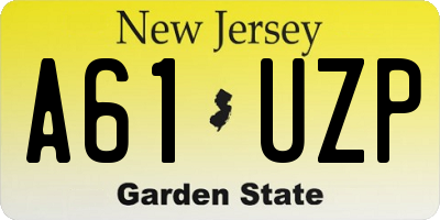 NJ license plate A61UZP