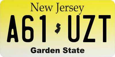 NJ license plate A61UZT
