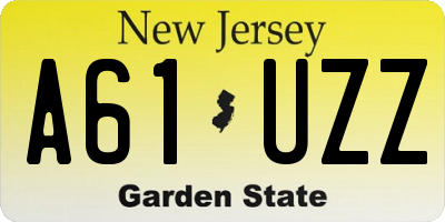 NJ license plate A61UZZ