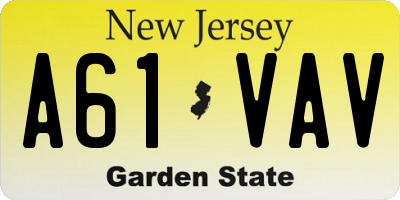 NJ license plate A61VAV