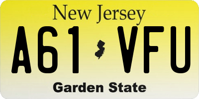 NJ license plate A61VFU