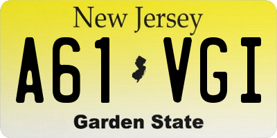 NJ license plate A61VGI