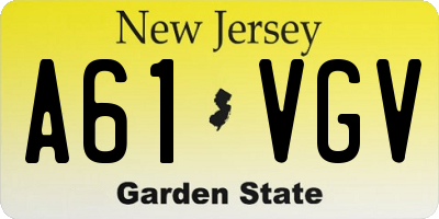 NJ license plate A61VGV