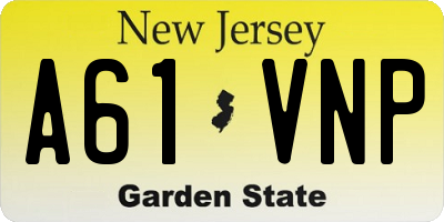 NJ license plate A61VNP