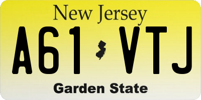 NJ license plate A61VTJ
