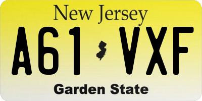 NJ license plate A61VXF