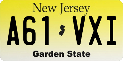 NJ license plate A61VXI