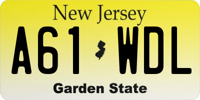 NJ license plate A61WDL