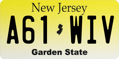 NJ license plate A61WIV