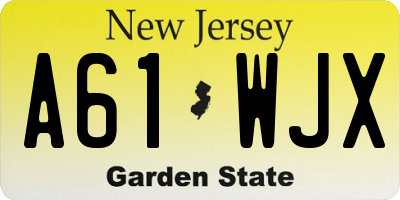 NJ license plate A61WJX