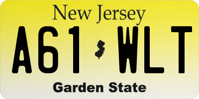 NJ license plate A61WLT