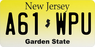 NJ license plate A61WPU