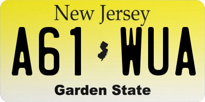 NJ license plate A61WUA