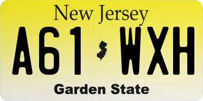 NJ license plate A61WXH