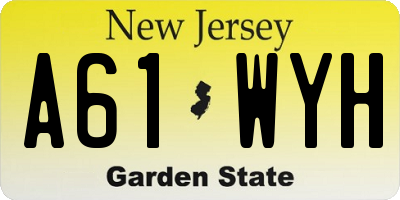 NJ license plate A61WYH
