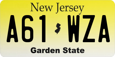 NJ license plate A61WZA