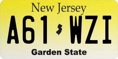 NJ license plate A61WZI