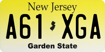 NJ license plate A61XGA