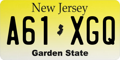 NJ license plate A61XGQ