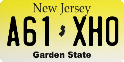 NJ license plate A61XHO