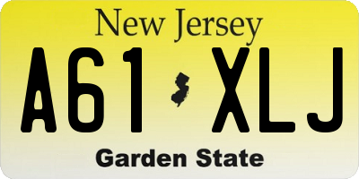 NJ license plate A61XLJ