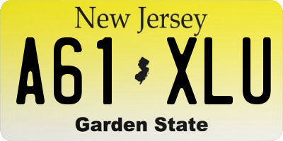 NJ license plate A61XLU