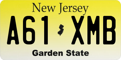NJ license plate A61XMB