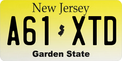 NJ license plate A61XTD