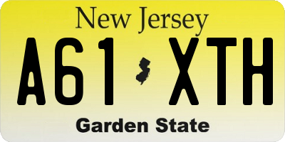 NJ license plate A61XTH