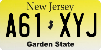 NJ license plate A61XYJ