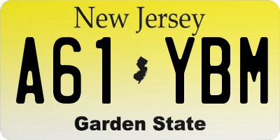NJ license plate A61YBM