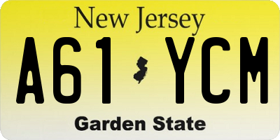 NJ license plate A61YCM