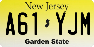 NJ license plate A61YJM