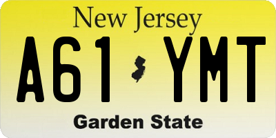 NJ license plate A61YMT