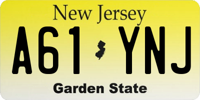 NJ license plate A61YNJ