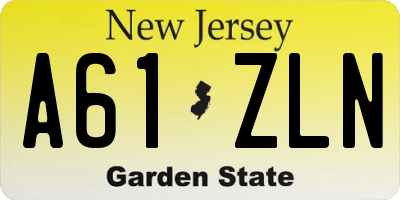 NJ license plate A61ZLN