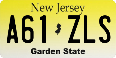 NJ license plate A61ZLS