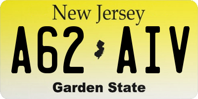 NJ license plate A62AIV