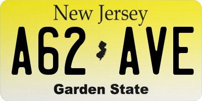 NJ license plate A62AVE