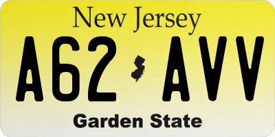 NJ license plate A62AVV
