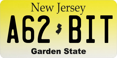 NJ license plate A62BIT