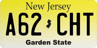 NJ license plate A62CHT