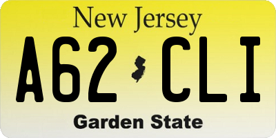 NJ license plate A62CLI