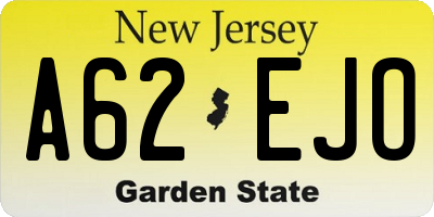 NJ license plate A62EJO